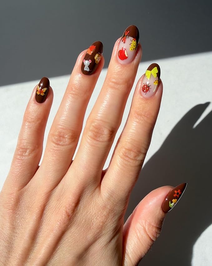Deco Beauty Cinnamon Stick -Super Thin & Easy-to-Apply Nail Art with The Cutest Designs-Durable & Long-Lasting Nail Art Stickers and Decals for Women, for DIY at-Home Manicures & Salon-Quality Nails