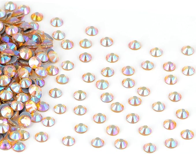 2880 Pieces SS12 Topaz AB Hotfix Rhinestones Flatback Round Crystal Glass Rhinestones Gems for Crafts Nail Face Art Clothes Shoes Bags DIY