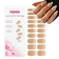 Nude Semi Cured Gel Nail Strips 20Pcs Glitter UV Gel Nail Stickers Glossy Nails Polish Strips UV/LED Light Needed Self Adhesive Full Polish Nails Wraps for Women