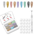9 Colors Pat Painting Gel Nail Polish Set – Ombr Nail Polish for Acrylic Nail Art No Wipe Paint DIY Ombre Gel Kit with 100PCS Nail Sponges & Grabbing Pen (B0)