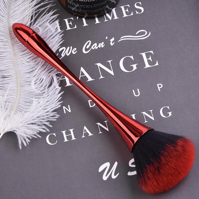Nail Dust Brush, Red Soft Duster Brush Nail Art Dust Powder Remover Makeup Manicure Brushes Clean Up Tools for Acrylic Nails