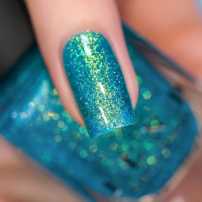 ILNP Blue Lagoon - Shimmering Teal Holographic Jelly Nail Polish