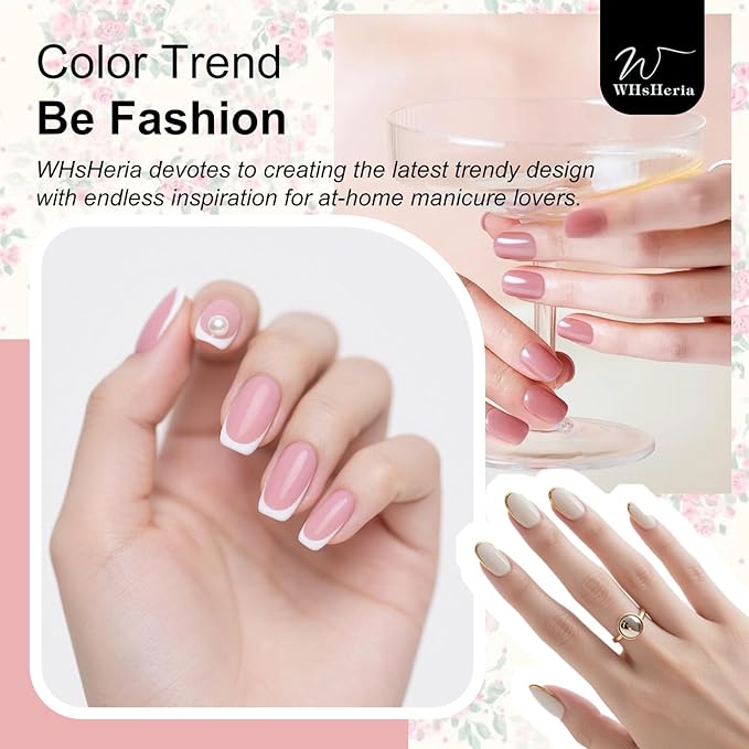 TPO Free Gel Nail Polish Set，6pcs 10ml Rose Light Pink Light Pink Spring Blossom Pink Long-lasting Soak off LED UV Light Suit Give it to Women as a Gift for Daily Life at Home (119-B)