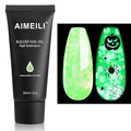 AIMEILI Poly Nail Extension Gel Glow in the Dark Builder Nail Gel Hema Free Poly Nail Enhancement Nail Art Design DIY Salon Nail At Home Gift for Women Nail Gel - 023