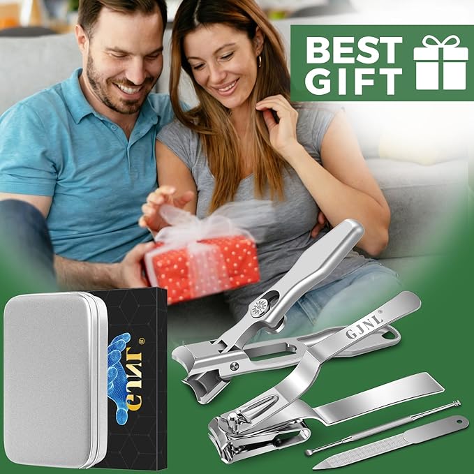 German Nail Clippers for Men, 2026 Upgraded Ultra Sharp Stainless Steel Edgy Nail Clipper for Thick Nails, The Ultra Sharp Nail Clippers Set with Nail File, Gifts for Him Men