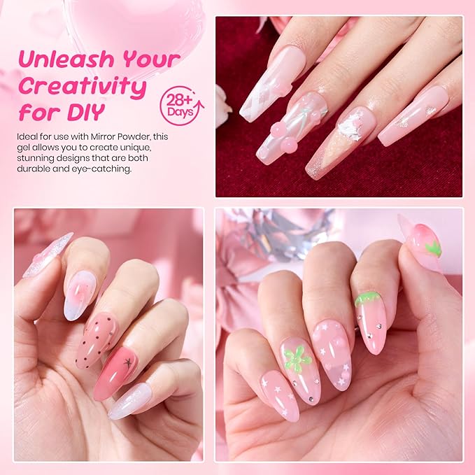 Beetles Pink 3D Nail Sculpting Gel for 3D Gel Nail Art, 15ml Professional Pink Sculpt Gel Easy One-Step Shaping No Wipe U V/LED Cure for DIY Salon Gifts for Women