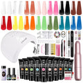 Poly Nail Gel Starter Kit with Drill-14 Colors + 75 Nail Art Accessories Kit, ROSALIND Neon Poly Extension Gel with Big UV Light 48W and Electric Nail Drill Starter Kit with Everything
