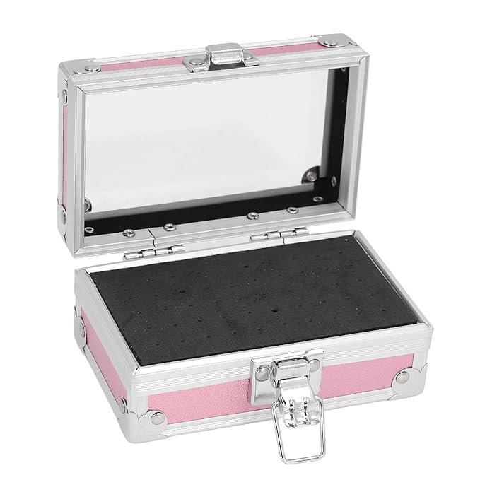 Dioche Nail Drill Bits Holder, Drop Multi Hole Storage Box, Nail Drill Bits Stand Displayer Organizer Container (Dazzling)