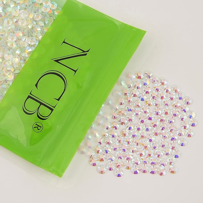 NCB Nancybeads 1500pcs Flatback Round Glass Nail Art Rhinestones Crystal for DIY Making Accessories Shoes, Clothes, Face Art, Bags, Manicure (Starry Meteor, SS20 1500pcs)