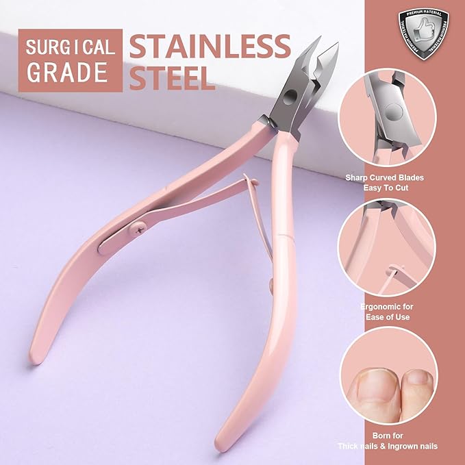 Teenitor Ingrown Toenail Tool, Pedicure Tools for Feet, Surgical Stainless Steel Ingrown Toenail Removal Kit, Ingrown Toenail Treatment, Ingrown Toenail Clippers, Ingrown Toenail File and Lifters