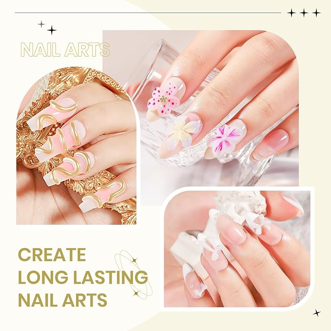 3D Gel Nail Art, 60g Large Capacity White Sculpting Hard Solid Builder Gel Non-Sticky Hand Molding Nails for Extension Carving Home DIY Manicure with Chrome Powder DIY at home