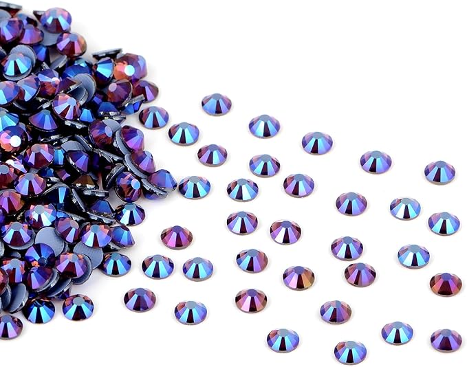 2880 pcs SS8 Amethyst AB Hotfix Rhinestones Flatback Round Crystal Glass Rhinestones Gems for Crafts Nail Face Art Clothes Shoes Bags DIY