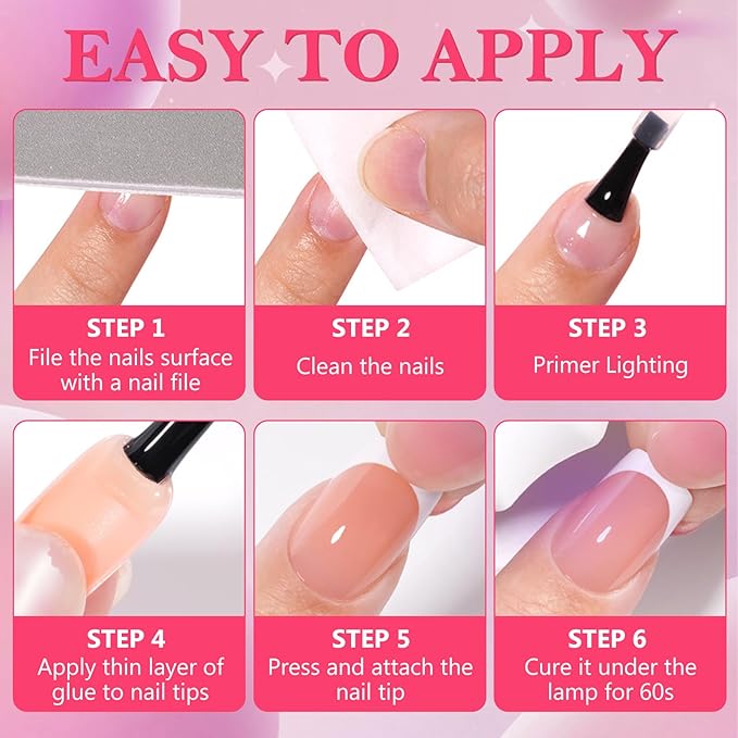 AddFavor French Tip Press on Nails Short Fake Nails, 120pcs White French Tip Nails Press on Nail Square Nude False Acrylic Nails French Nail Tips with Adhesive Tab for Women Girls