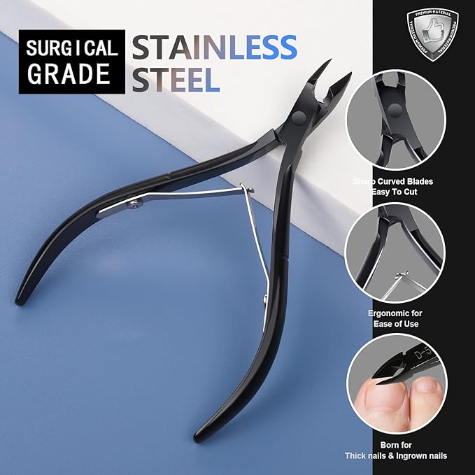 Teenitor Ingrown Toenail Removal Kit, Ingrown Toenail Treatment, Ingrown Toenail File and Lifters, Ingrown Toenail Clippers, Cuticle Trimmer Cuticle Cutter, Ingrown Toenail Tools Kit