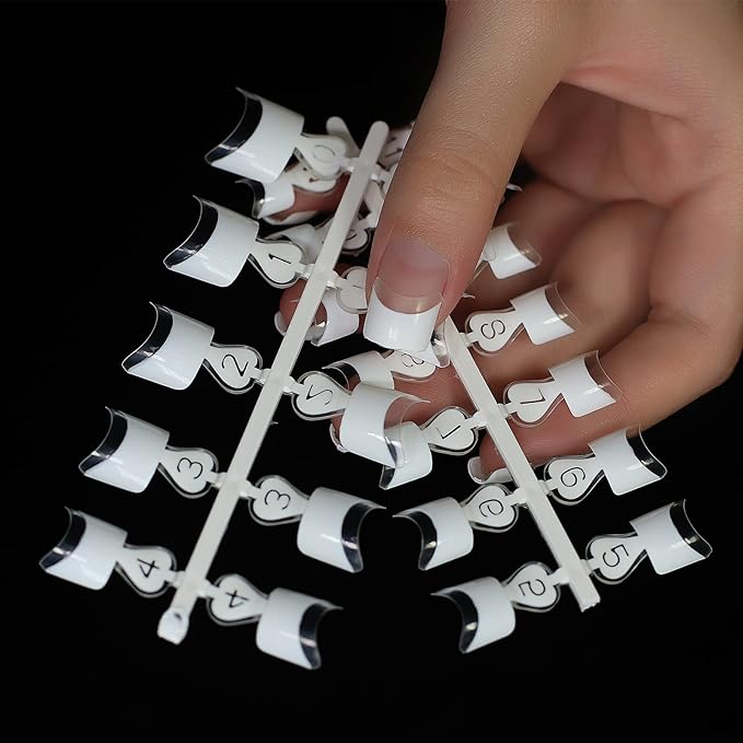 12 Sizes White French Fake Nail Art Tips 24pcs/kit Short Wrap Edge Armor DIY Acrylic False Nails Manicure Accessories Tool x 10 kits
