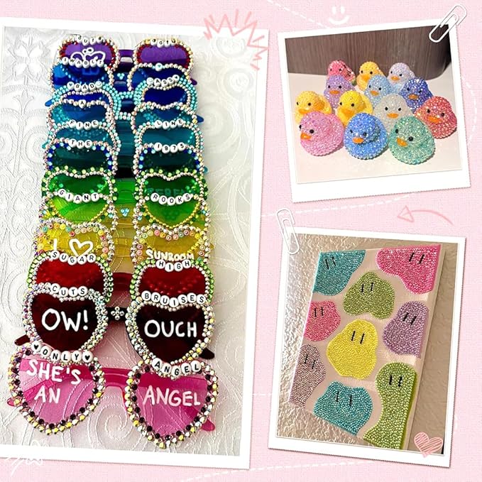 Bedazzling Kit with Rhinestones, Resin Rhinestone Kit for Bedazzling, 3mm Flatback Bedazzling Gems with Tweezers & Glue, Gems for Crafting, Nail Art & DIY Decor (32000Pcs)