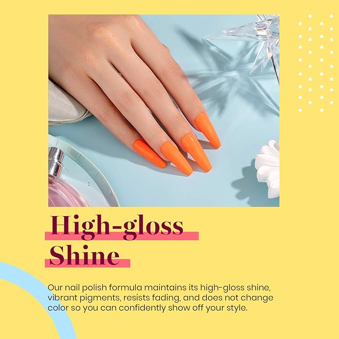 Beetles Orange Gel Polish - 1pc 15ml Bright Peach Coral Orange Gel Polish Color Soak Off UV LED Nail Lamp 15ml Gift for Women Vibrant Tangerine