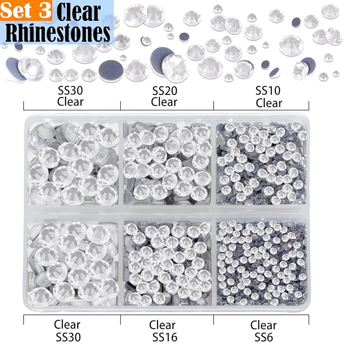 LPBeads 10000pcs Hotfix Rhinestones Flatback Glass Crystal Clear Red AB Crystal and Black Rhinestone with Tweezers and Picking Pen for Crafts Clothes Nail Art