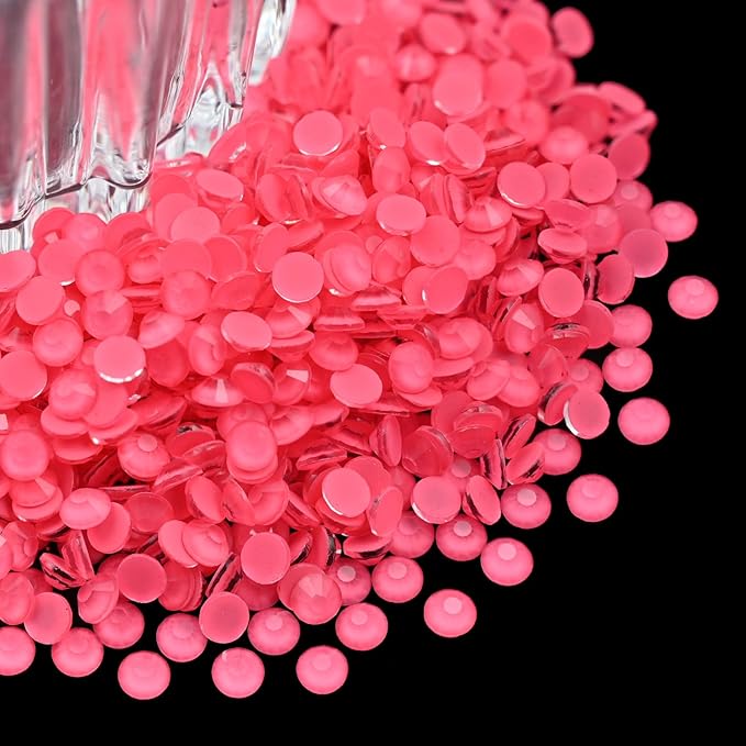 Flatback Glass Rhinestones,Bedazzler Gems 1440pcs Non Hotfix Crystal Rhinestones for Crafts Nail Charms Clothes Tumblers,Watermelon Red Neon,SS10