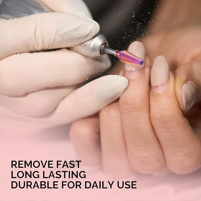 MelodySusie Professional Tornado Nail Drill Bits, 3/32'' Carbide Tungsten Multi-function Bits, Suitable for Manicure Pedicure Cuticle Gel Polishing, Salon Bits, Purple, Series Bit-X, Fine