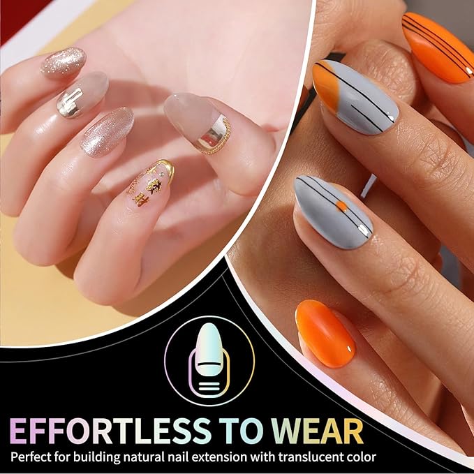 Short Almond Nail Tips, 240Pcs Acrylic Double-Sided Matte Press-On Nails, Clear Soft Fake Nails for Nail Art Salon, Gel Polish & Manicure, 15 Sizes, Pre-Shaped, Full Cover, Perfect for DIY