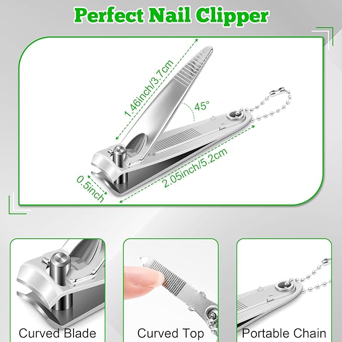 HOFASON 24 Pcs Nail Clippers Bulk for Men Women Adult, Professional Stainless Steel Fingernail and Toe Nail Clipper Cutter Set with File & Key Chains, Travel Manicure Pedicure Trimmer Kit for Homeless