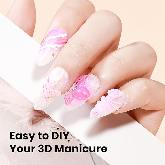 3D Nail Gel Sculpting Gels for Nail Art, Clear&White Hard Solid Builder Gel Non-Sticky Extension for Carving Molding with Silicone Mold Silicone Pen Designs DIY Manicure at Home