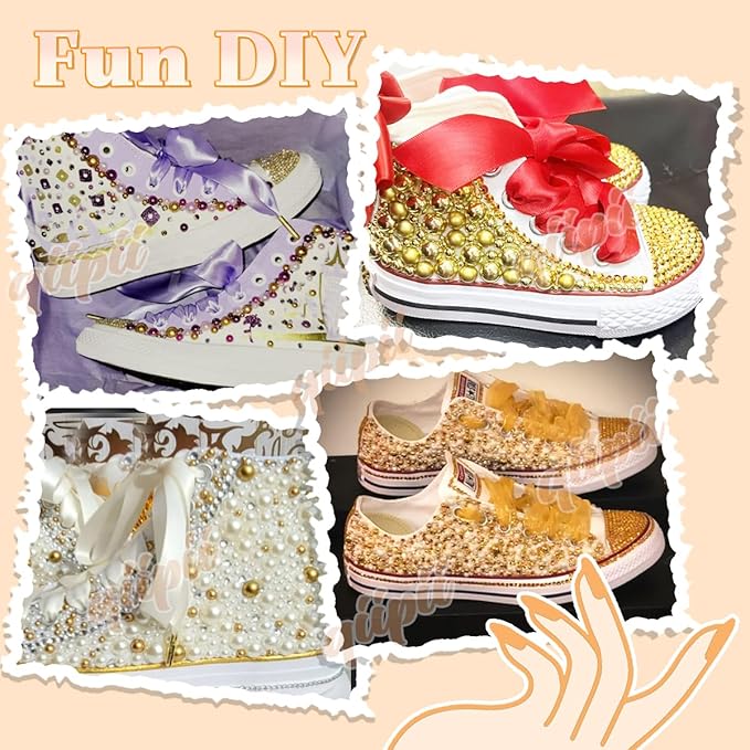 28 Types Flatback Half Pearls w B7000 Jewelry Glue for Bedazzling Crafting 3mm 4mm 6mm 8mm 10mm Colorful Golden Silver Black White AB Charms for Nails Face Eyes Makeup Crafts Tumblers Bottles