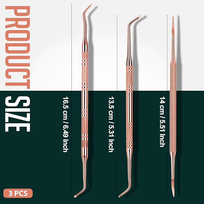 Teenitor Pedicure Tools for Feet, Toenail File and Lifters, Ingrown Toenail Removal Kit Pain Relief (Rose Gold)