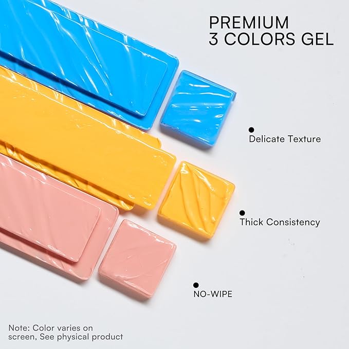 Makartt 5-in-1 Nail Art Gel: ColorPot 3 Colors Gel Nail Polish No Wipe with Nail Stamp for Stamping, French Tips, Ombre Patting, Painting & 3d Micro-Sculpting with Silicone Head for DIY Home Salon Use
