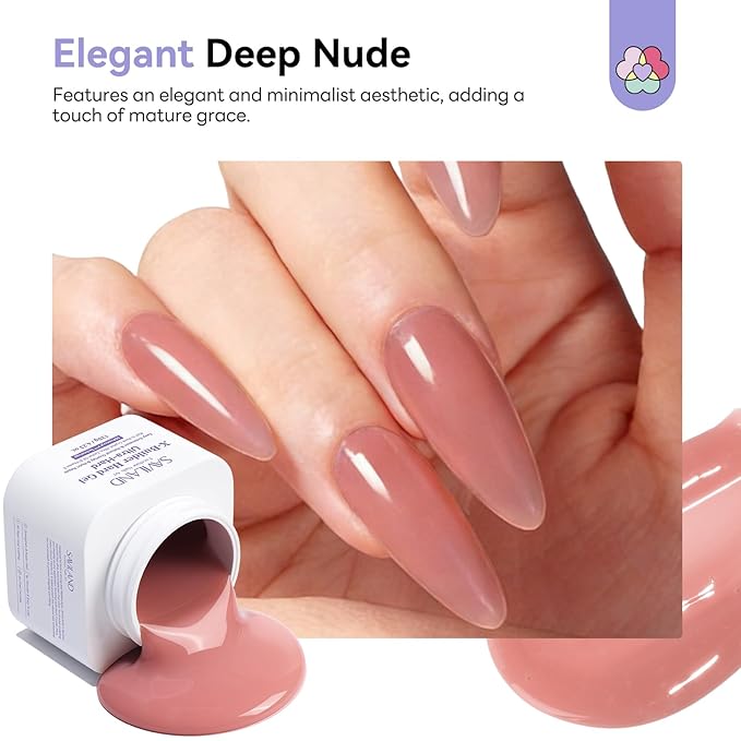 SAVILAND Nutri Ultra Hard Builder Nail Gel: 120 g 5-IN-1 Deep Nude Hard Gel for Nails Extension Builder Base Strengthen Thicken Perfect Nail Apex 3D Nails DIY Manicure