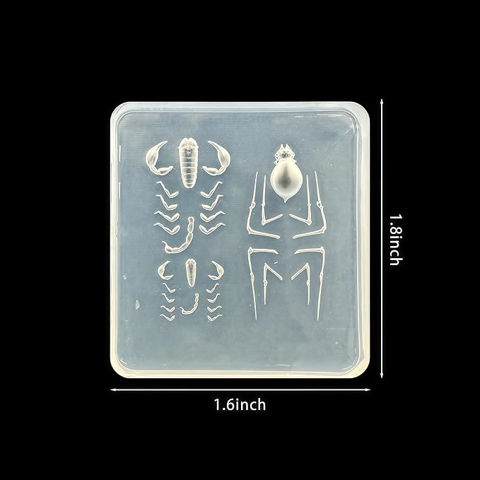 3D Spider Gel Nail Art Mold Arts Resin Scorpion Molds for Accessories Supplies Insect Silicone Tools Nails Style