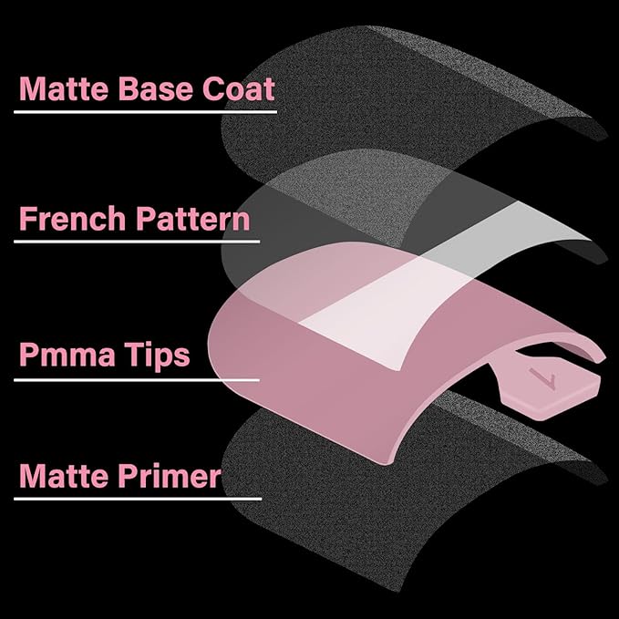 French Tip Press on Toenails Set, EBANKU 150PCS Berry Pink Sharp Square Toenail Press ons with Nail Glue& Nail Remover, Pre-Applied Primer & Base Coat Acrylic False Toe Nails Extension, 15 Sizes