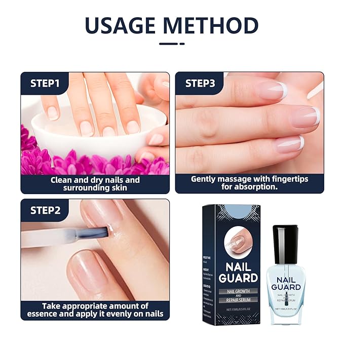 Onyxoguard Nail Growth And Repair Serum, Nail Growth and Strengthener Essence For Thin Nails And Growth, Nail Growth Serum, Onyxoguard Serum (2PCS), White