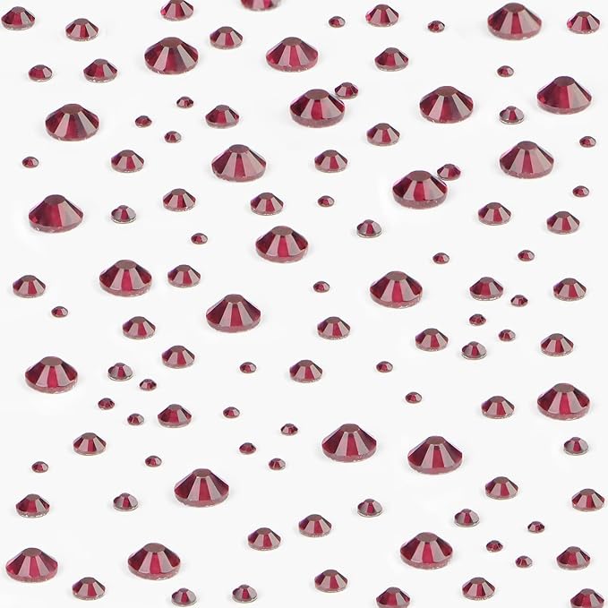 NCB Hotfix Iron on 8000pcs Crystal Rhinestones Round Gem for Crafts Decoration DIY Jewelry Making with a Tweezers and 2 Picking pens (Rose Pink, 6Sizes SS4-SS30)