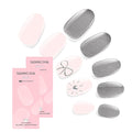 Dashing Diva Glaze Nail Strip Duo - Silver State of Mind Collection - Titanium Glaze & Just Put A Bow On It - Long Lasting, Chip Resistant, Semi-Cured Gel Nail Strips - Contains 2 Colors