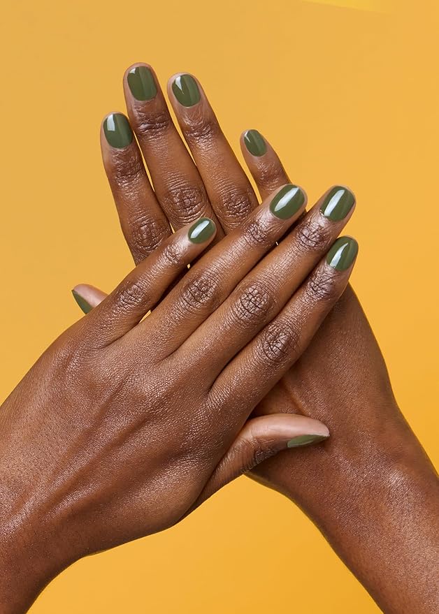 ohora Semi Cured Gel Nail Strips (N Cream Moss) - Green, Solid, Works with Any UV/LED Lamps, Salon-Quality, Long Lasting, Easy to Apply & Remove - Includes 2 Prep Pads, Nail File & Wooden Stick