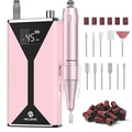 Professional Electric Nail Drill 45000RPM (Portable & Rechargeable) (with 11 Drill Bits ) Cordless Nail File Machine for Shaping, Polishing & Removing Gel Nails for Salon Home (Pink)