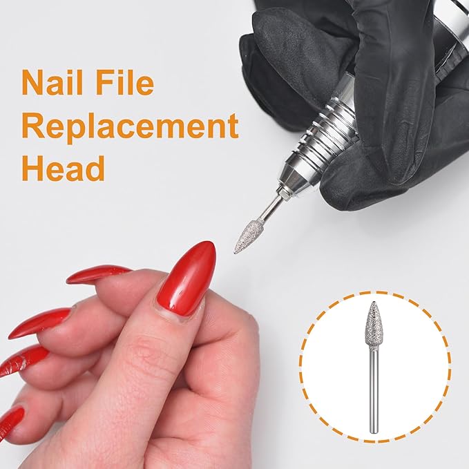 ANCIRS 11 Pcs Nail Drill Bits Sets + 6 Pcs 3/32" File Sanding Bands, Nail File Replacement Head Refills Set, Nail Drill Bits for Finishing Salon Electronic Manicure, Nail Manicure Pedicure Tools