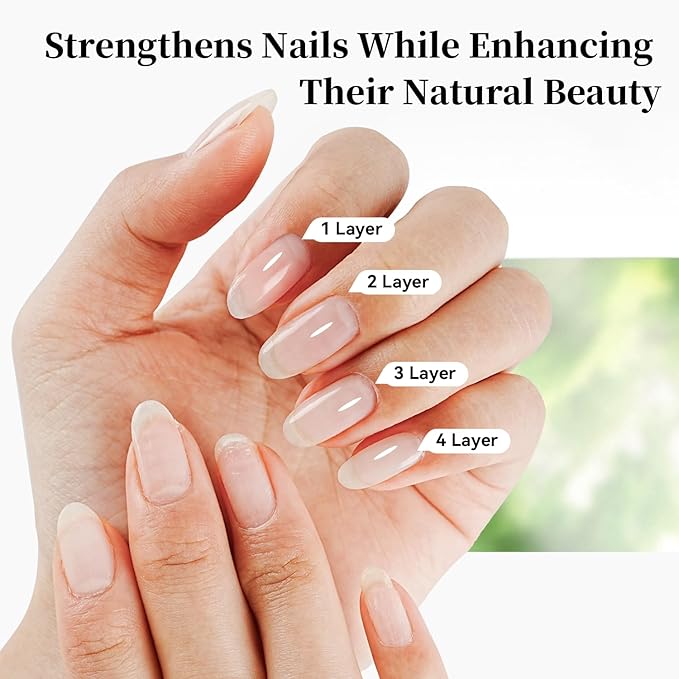 Base Coat Nail Polish Milky White Regular Nail Polish Enhances Natural Look, Quick Air Dry for Women Salon DIY Nail Art