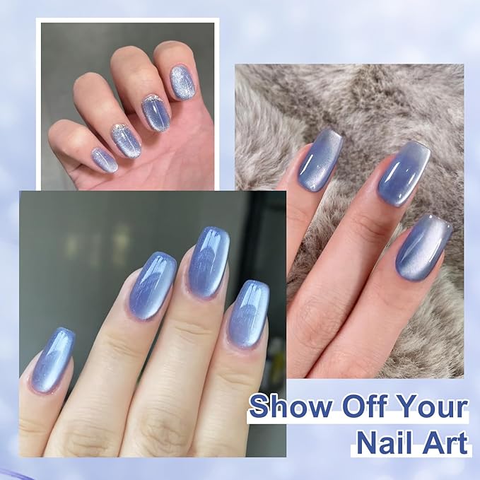 Major Dijit Cat Eye Gel Nail Polish 15ml Moonlight Glass Smoothie Cateye Soak Off U V LED Magnetic Shimmer Velvet Gel Nail Polish Nail Art Manicure Salon DIY Home (C06)
