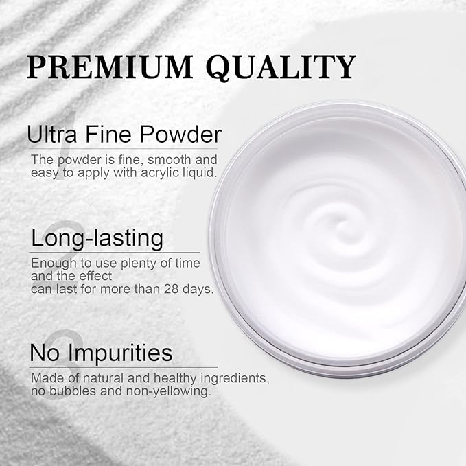 Saviland Clear Acrylic Powder: 5.29OZ Large Capacity Bubble-Free Acrylic Nail Powder Beginner Friendly Long Lasting Chip-Resistant Professional Nail Powder for French Manicure Nail Carving