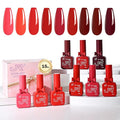 JR 9pcs 15ml Nail Gel Polish Bloody Mary Red Set UV Manicure Gel Nail Polish Kit Soak Off Polish Home DIY Gift J
