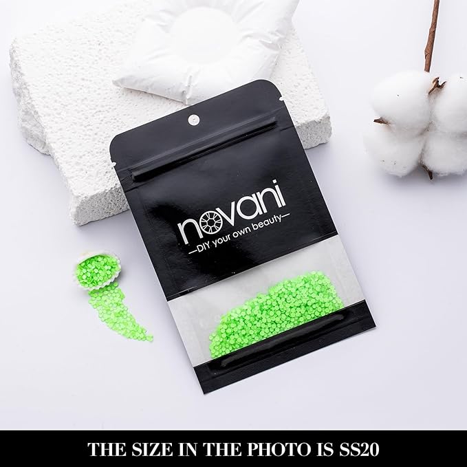Novani 3000 Pieces Flatback Rhinestones Glass Round Gems Mocha Lt.Green Crystals for Nail Art DIY Crafts Clothes Shoes,SS8,2.3-2.5mm