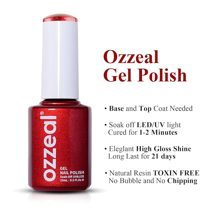 Glitter Gel Polish, Blood Red Glitter Gel Nail Polish Sparkle Shimmer Gel Glitter Nail Polish Diamond Sparkles Soak Off LED UV Gel Nail Polish for Art DIY Manicure 15ML