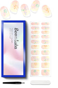 Semi Cured Gel Nail Strips - UV Light Gel Nail Stickers - 20 Long Lasting Salon Quality Wraps (Blossom Nude)