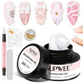 3D Gel Nail Art, 60g Large Capacity White Sculpting Hard Solid Builder Gel Non-Sticky Hand Molding Nails for Extension Carving Home DIY Manicure with Chrome Powder DIY at home