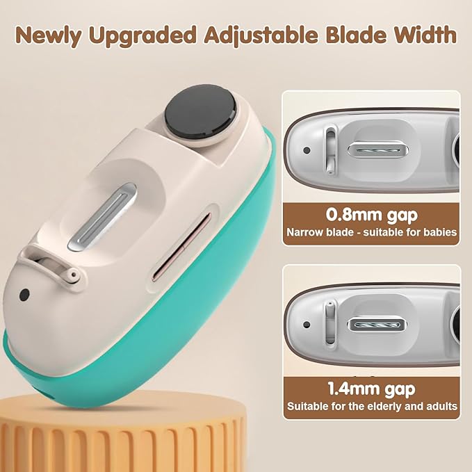 Valentines Day Gifts for Him & Her - Electric Nail Clipper, Adjustable Blade Opening for Thick Nails, Electric Nail Clippers for Seniors & Adults, Baby Electric Nail Trimmer (Upgraded Green)