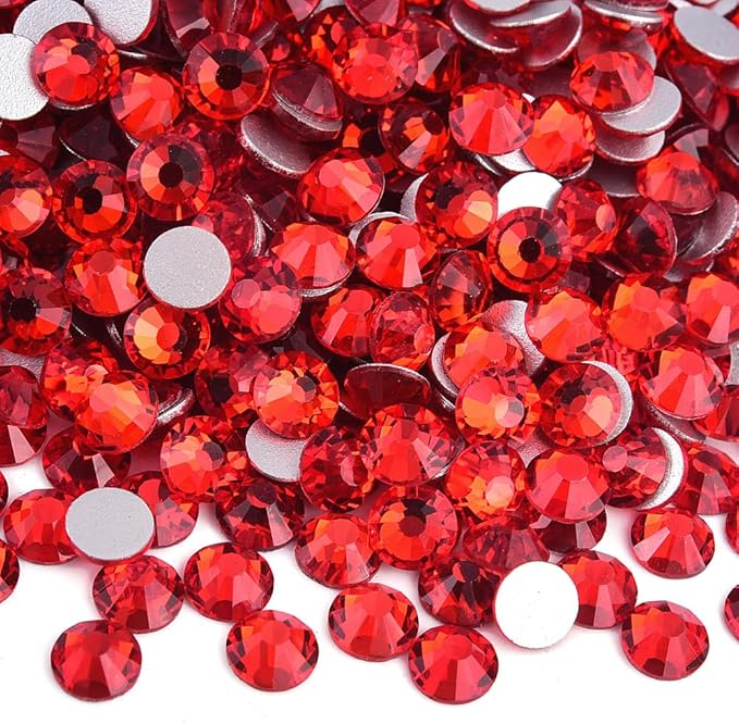 Blinginbox 1440Pieces SS6/1.9-2mm Flat Back Crystal Rhinestones Round Gems for Nail Art,Lt.siam