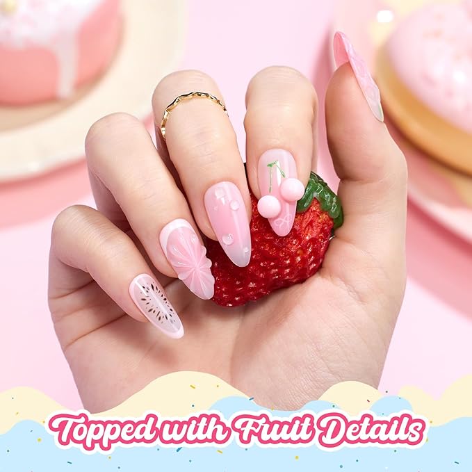 Beetles Pink Gel Polish - Strawberry Milk, Light Pink Gel Nail Polish for Pastel Nails, Same Color Same Bottle, Spring Nails Art Salon Long Lasting Soak Off UV LED Nails Lamp Gifts for Her